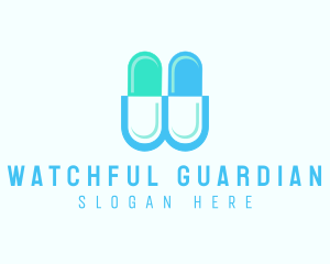 Medical Capsule Letter W logo design