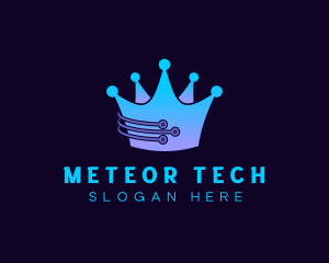 Tech Circuit Crown  logo design