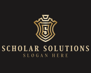 Gold Shield Letter S logo design