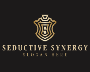 Gold Shield Letter S logo design