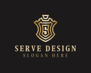 Gold Shield Letter S logo design