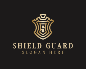 Gold Shield Letter S logo design