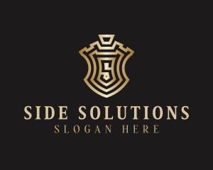 Gold Shield Letter S logo design