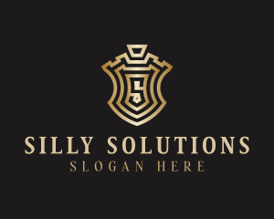 Gold Shield Letter S logo design