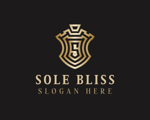 Gold Shield Letter S logo design