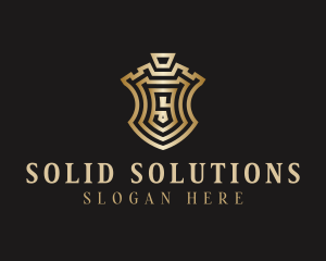 Gold Shield Letter S logo design