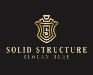 Gold Shield Letter S logo design