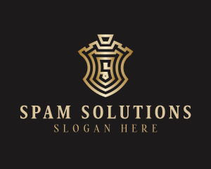 Gold Shield Letter S logo design