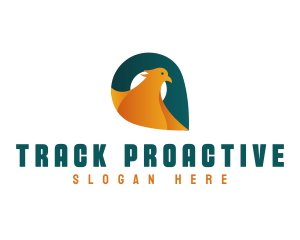 Bird Tracking Pin logo design