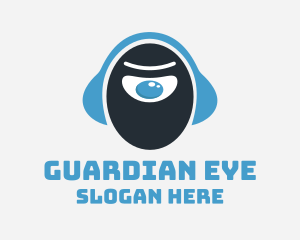 Cyclops Eye Headphones logo design