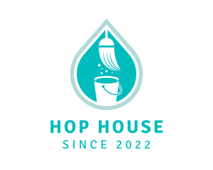 Broom Bucket House Cleaning logo design