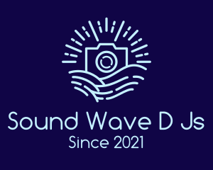 Sunburst Wave Camera  logo design