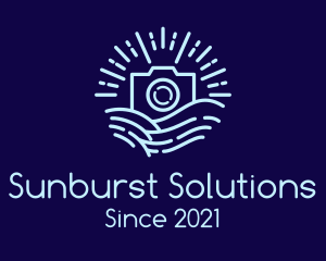 Sunburst Wave Camera  logo design