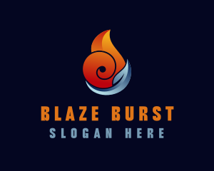 Fire Water HVAC logo design