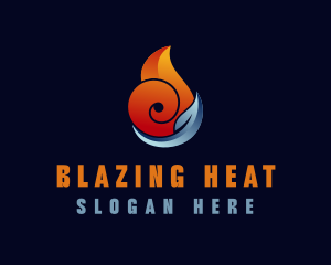 Fire Water HVAC logo design