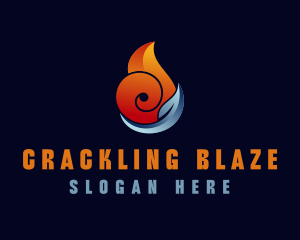 Fire Water HVAC logo design