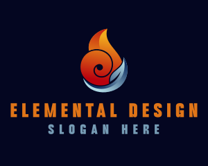 Fire Water HVAC logo design