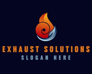 Fire Water HVAC logo design