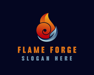 Fire Water HVAC logo design