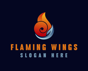 Fire Water HVAC logo design