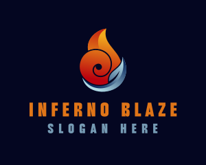 Fire Water HVAC logo design