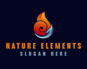 Fire Water HVAC logo design