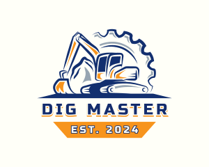 Excavator Digging Quarry logo design