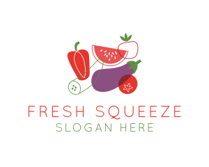 Vegetables Fruit Grocery logo design