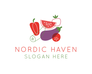 Vegetables Fruit Grocery logo design