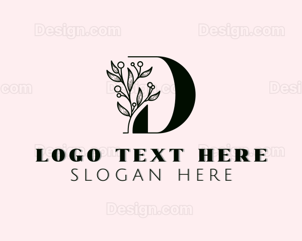 Flower Floral Letter D Logo