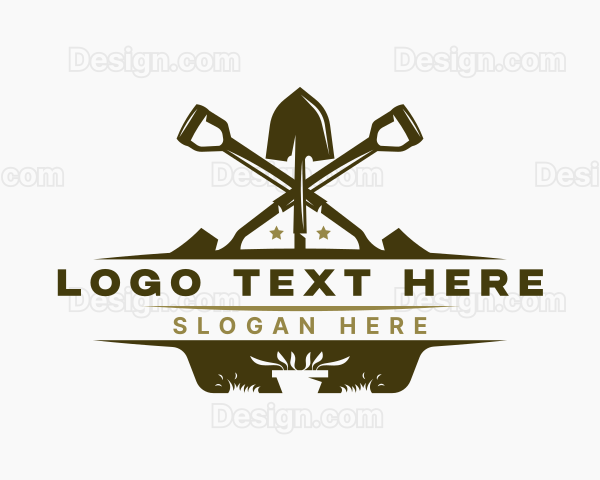 Shovel Landscaping Planting Logo