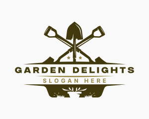 Shovel Landscaping Planting logo design