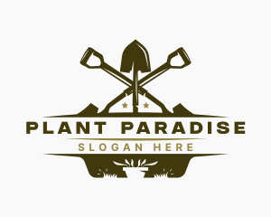 Shovel Landscaping Planting logo design