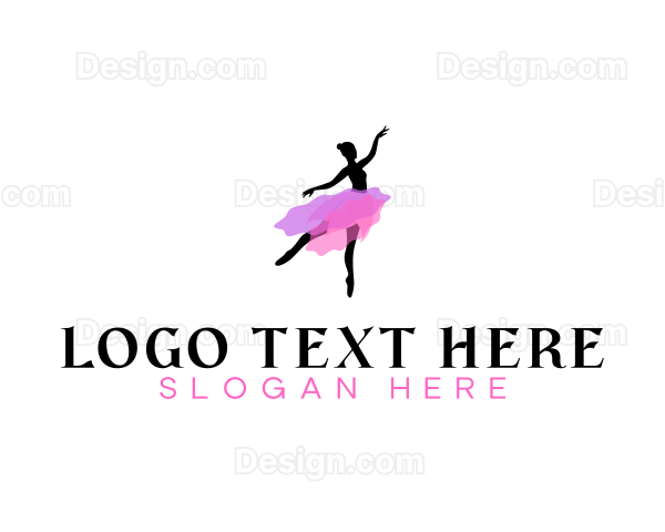 Dancing Ballerina Woman Logo