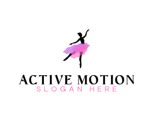 Dancing Ballerina Woman logo design