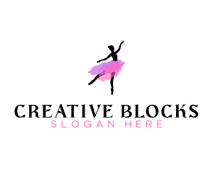 Dancing Ballerina Woman logo design