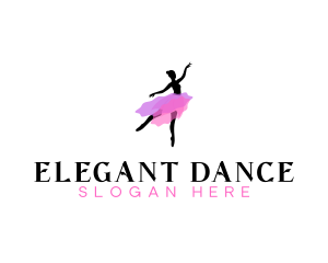 Dancing Ballerina Woman logo design