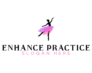 Dancing Ballerina Woman logo design