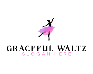 Dancing Ballerina Woman logo
