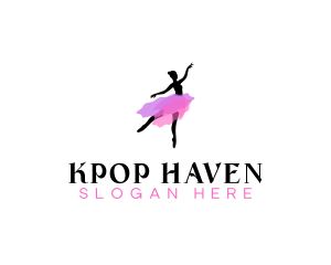 Dancing Ballerina Woman logo design