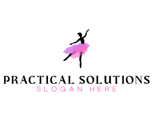 Dancing Ballerina Woman logo design