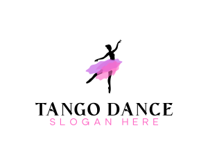 Dancing Ballerina Woman logo design