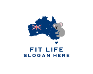 Australian Koala Map Logo