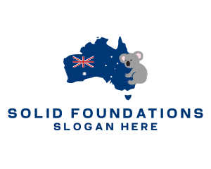 Australian Koala Map Logo