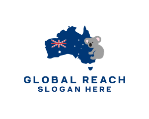 Australian Koala Map logo design