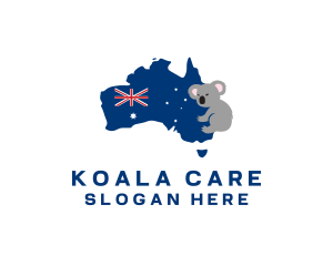 Australian Koala Map logo design