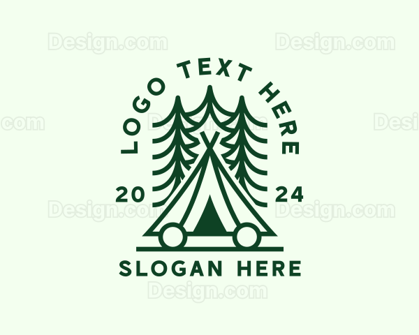 Forest Camping Tent Logo