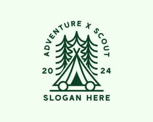 Forest Camping Tent logo design