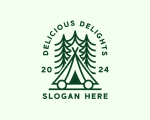 Forest Camping Tent logo design