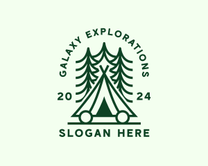 Forest Camping Tent logo design